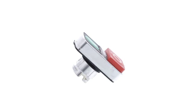 Testa del pulsante doppio illuminato Schneider Electric, verde e rosso - Harmony XB4 - ZB4BW7L3741. Pulsante a filo e sollevato, resistente a polvere e temperature estreme. Ideale per dispositivi a relè e pannelli di controllo.