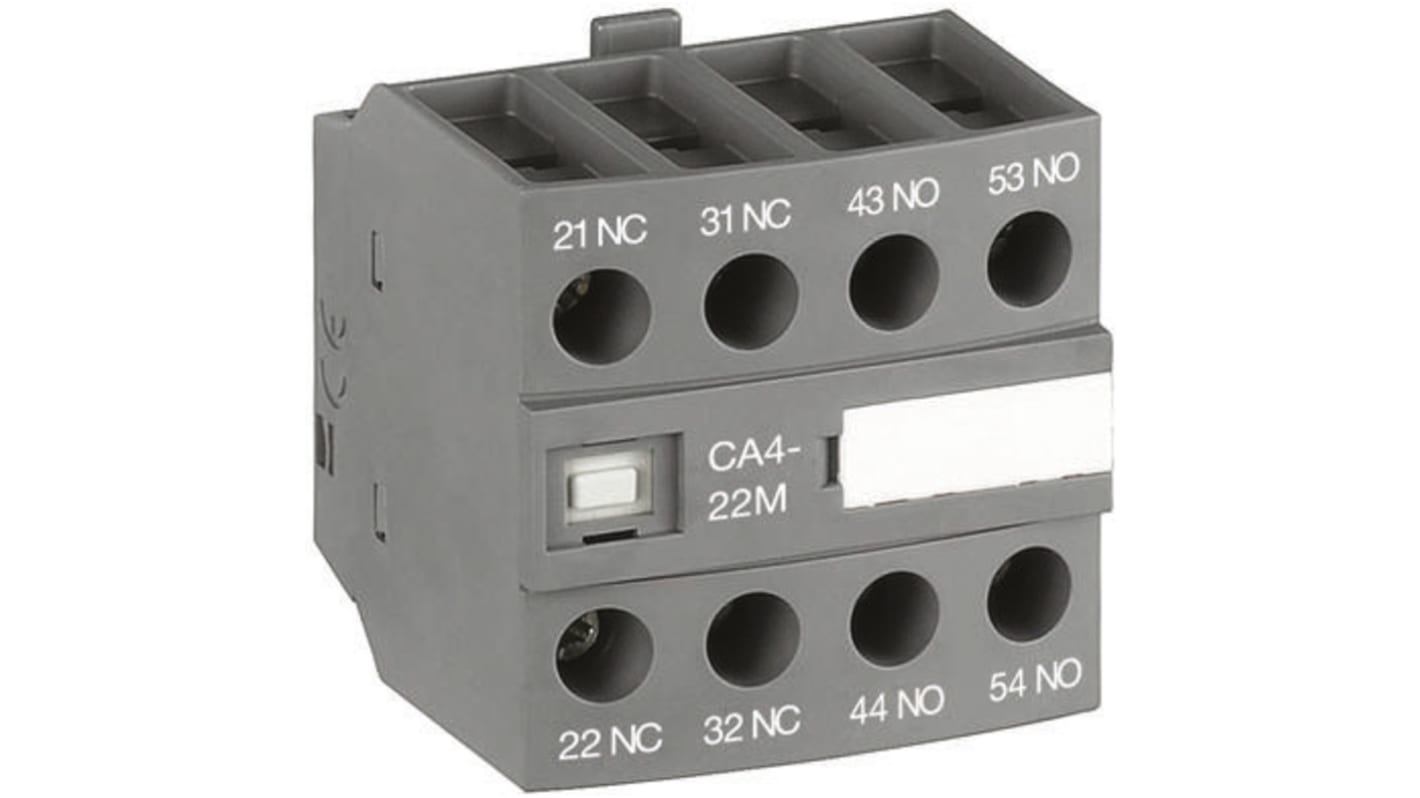 Contatto ausiliario ABB 1SBN010140R1131 CA4-31M, 4 contatti, 1NC + 3NO, montaggio frontale, 6 A, 600 V c.c., 690 V c.a.