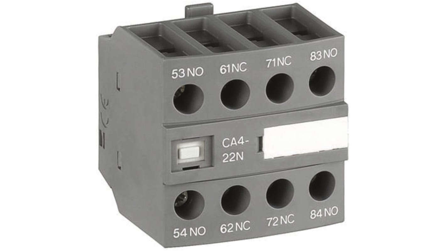 Contatto ausiliario ABB 1SBN010140R1222 CA4-22N, 4 contatti, 2NC + 2NO, montaggio anteriore, 6 A, 600 V c.c.