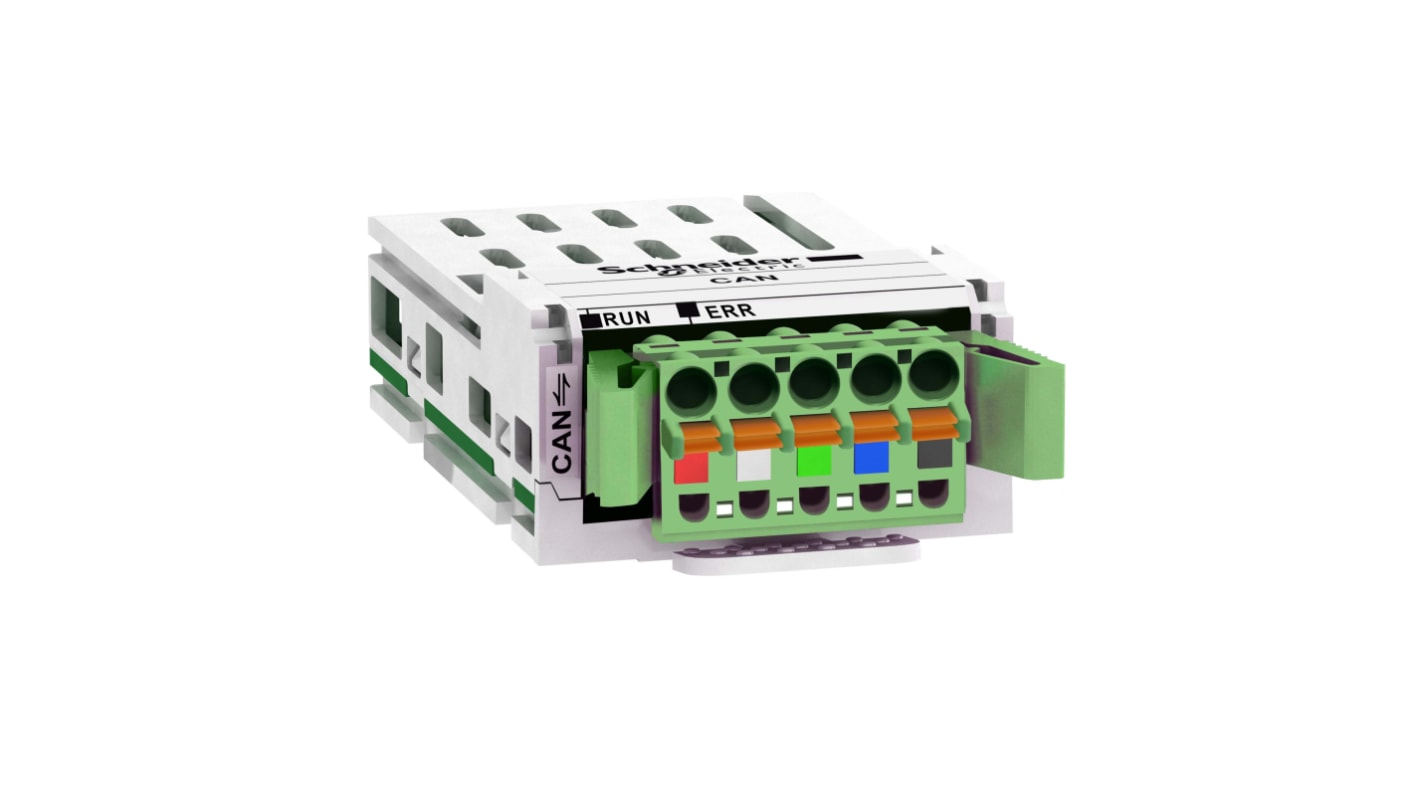 Scheda opzionale CANopen aperta VW3A3628 di Schneider Electric per ATV32, facilita integrazione e scambio dati.