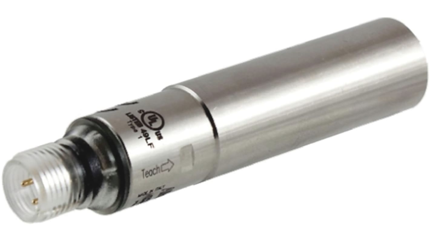 Sensore fotoelettrico cilindrico Allen Bradley 42CSS-C2MPA1-D4, rilevamento 1 m, uscita PNP, IP69K, acciaio inox 316L.