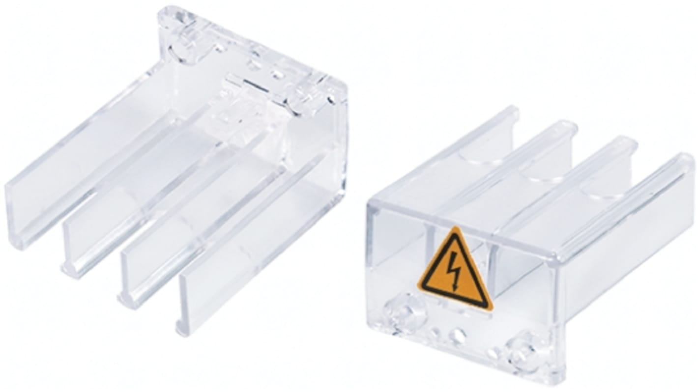 ABB OTS40T3 1SCA105317R1001, protezione trasparente per morsetti di sezionatori 3 poli, montaggio a innesto, dimensioni 12 x 35 x 40 mm.