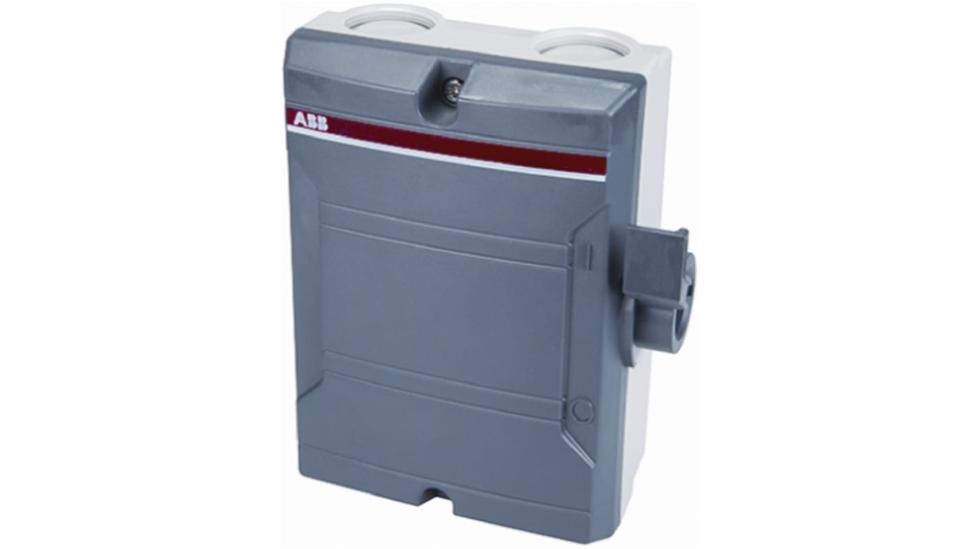 Interruttore di isolamento ABB BWS 325 TPN, 3 poli, 25A, contenitore termoplastico, grado di protezione IP65, bloccabile in OFF.