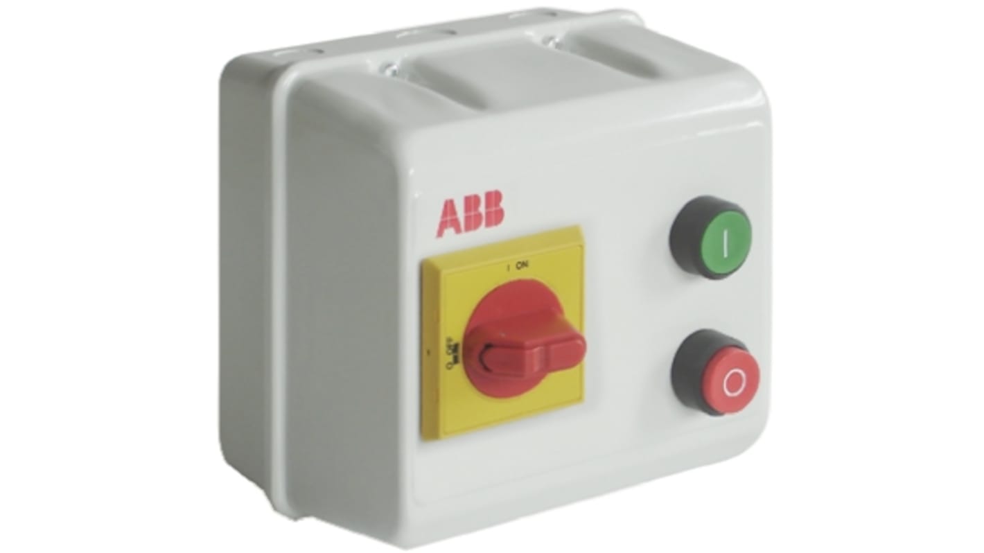 ABB 1TVC400071S5699, starter DOL automatico 3 fasi, potenza 7,5 kW, tensione 400 V, grado di protezione IP55, dimensioni 184x184x165 mm.