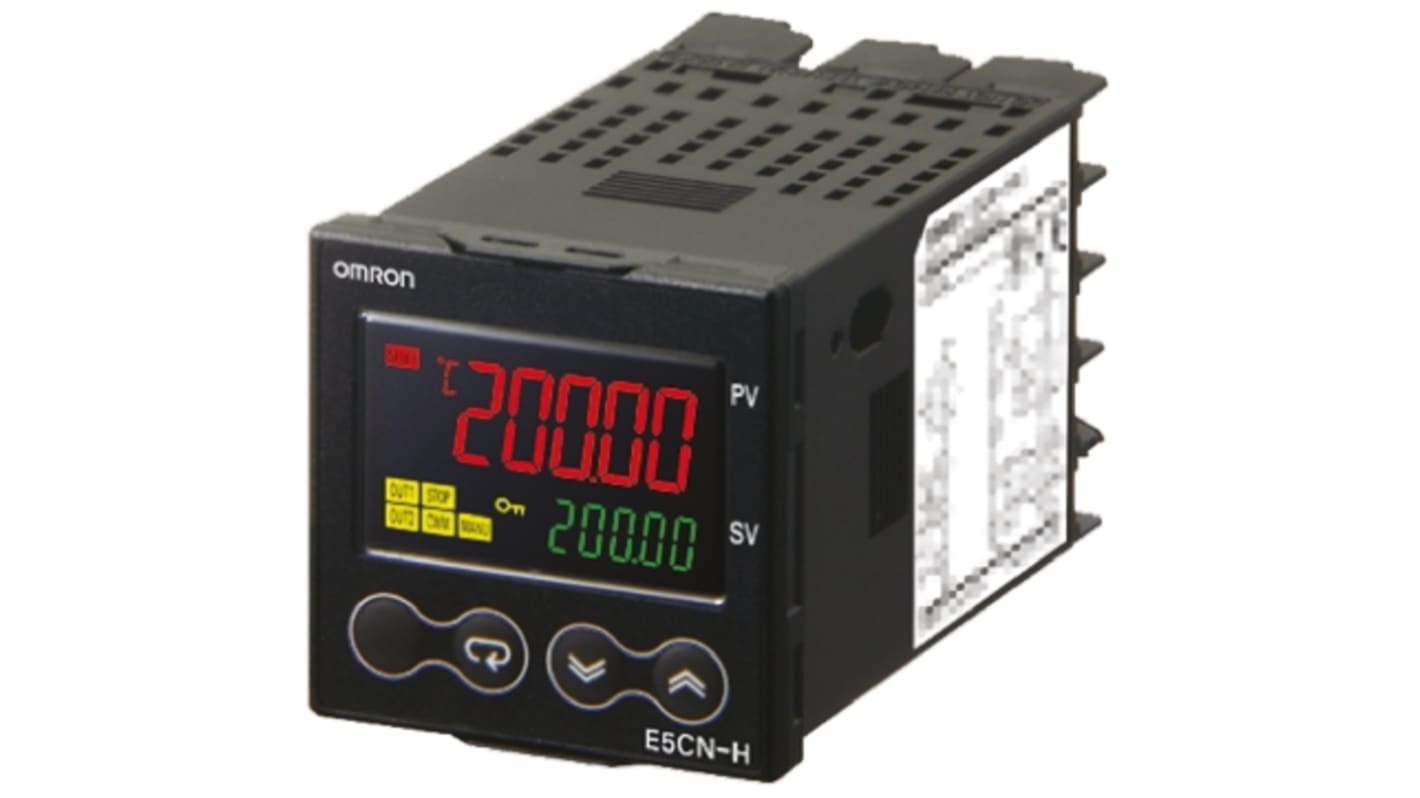 Omron E5CN-HTQ2MD-500, termoregolatore PID 24 V, 48 x 48 mm, montaggio a pannello, 2 uscite SSR, display 5 cifre.