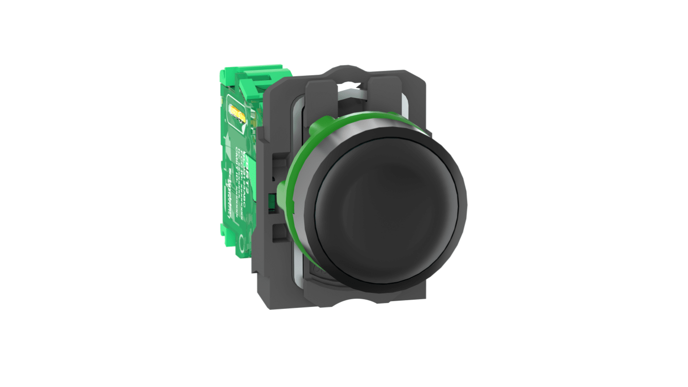 Interruttore di comando radio luminoso Schneider Electric ZB5RTA2, protezione IP66/IP67/IP69K, dimensioni 41,5 x 30 x 43 mm.
