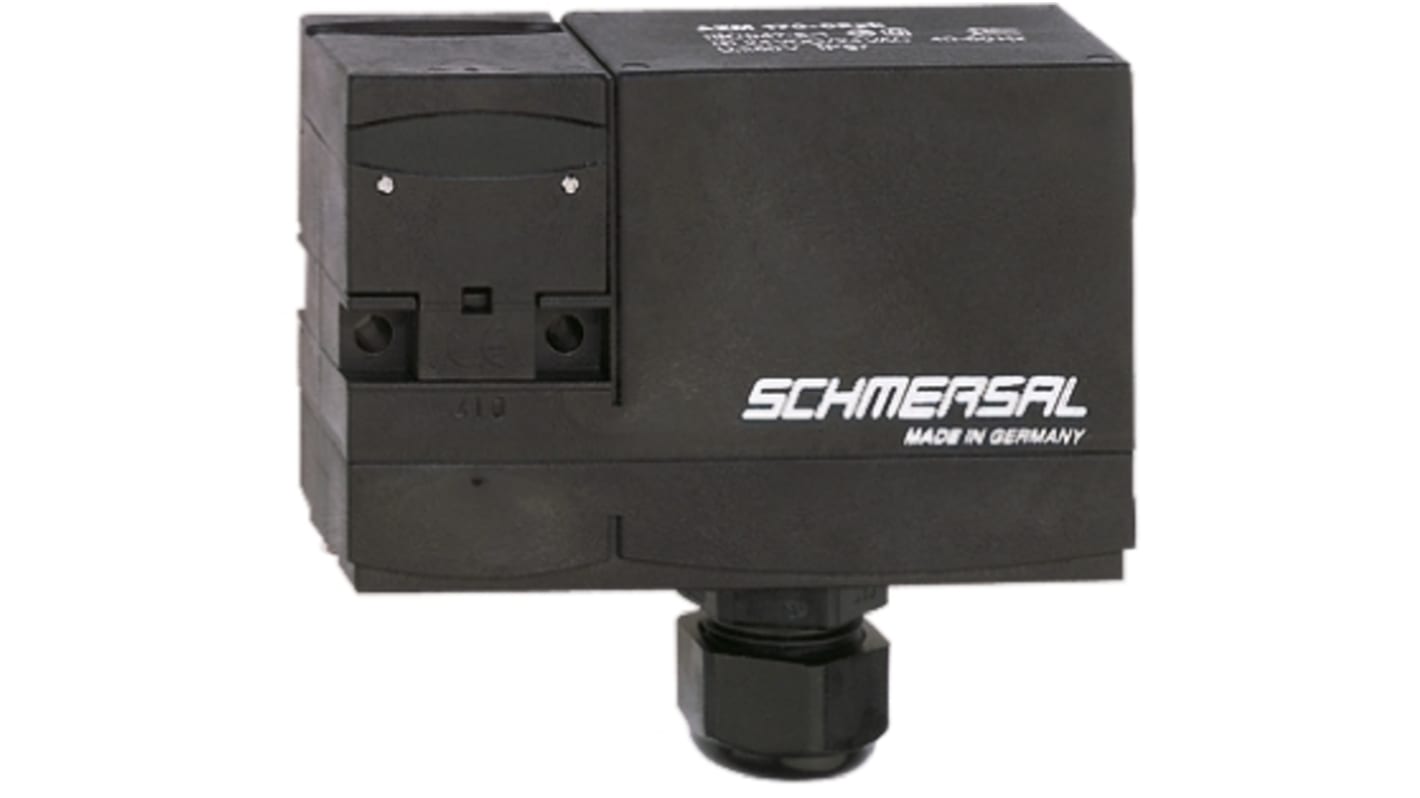 Interruttore di interblocco a solenoide Schmersal AZM 170-11ZRK, 230V, grado di protezione IP67, dimensioni 30 x 90 x 84 mm.