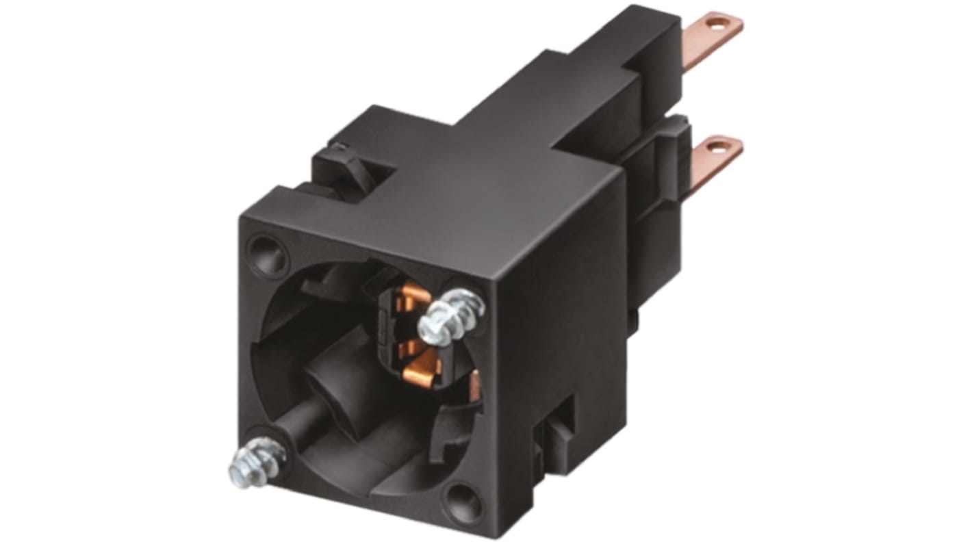 Blocco contatti luminoso Siemens 3SB2304-2A, tensione 5-60V, con supporto autoadesivo e piastra gialla.