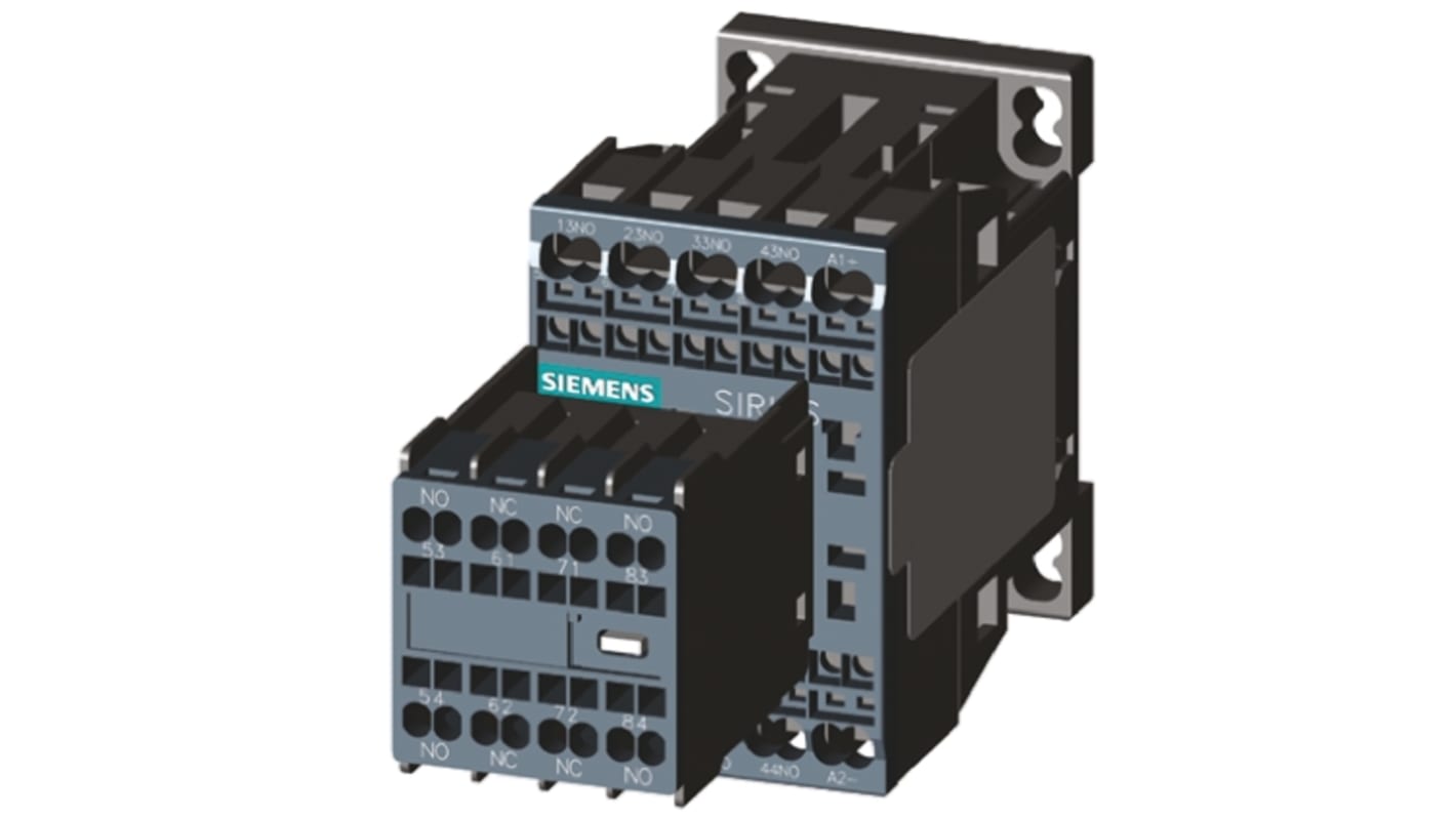 Contattore Siemens 3RH2362-2BC40, serie 3RH2, 6NO + 2NC, bobina 24 V c.c., espandibile, conforme a IEC 60947.