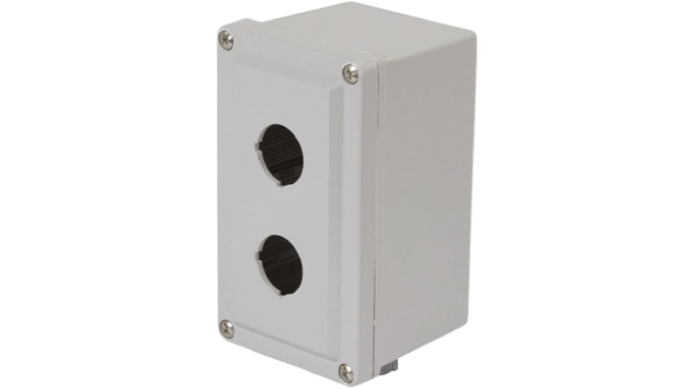 Contenitore stazione di controllo Schneider Electric 9001SKY2 in plastica, IP66, 2 fori da 30 mm, ingresso cavo filettato 3/4 poll.