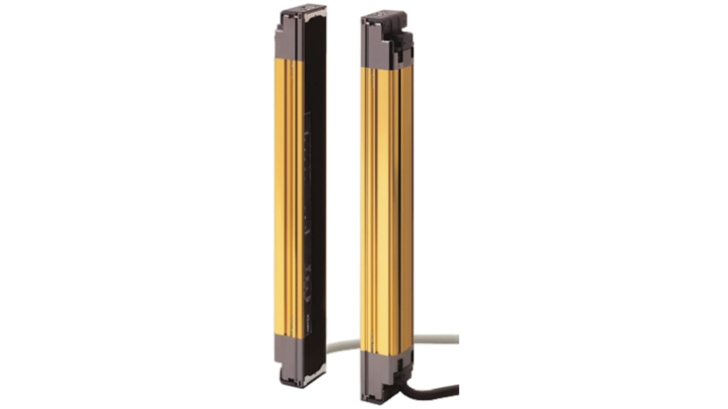 Barriera fotoelettrica Omron F3SJ-A0295P30, risoluzione 25mm, altezza 295mm, distanza di rilevamento fino a 9m.