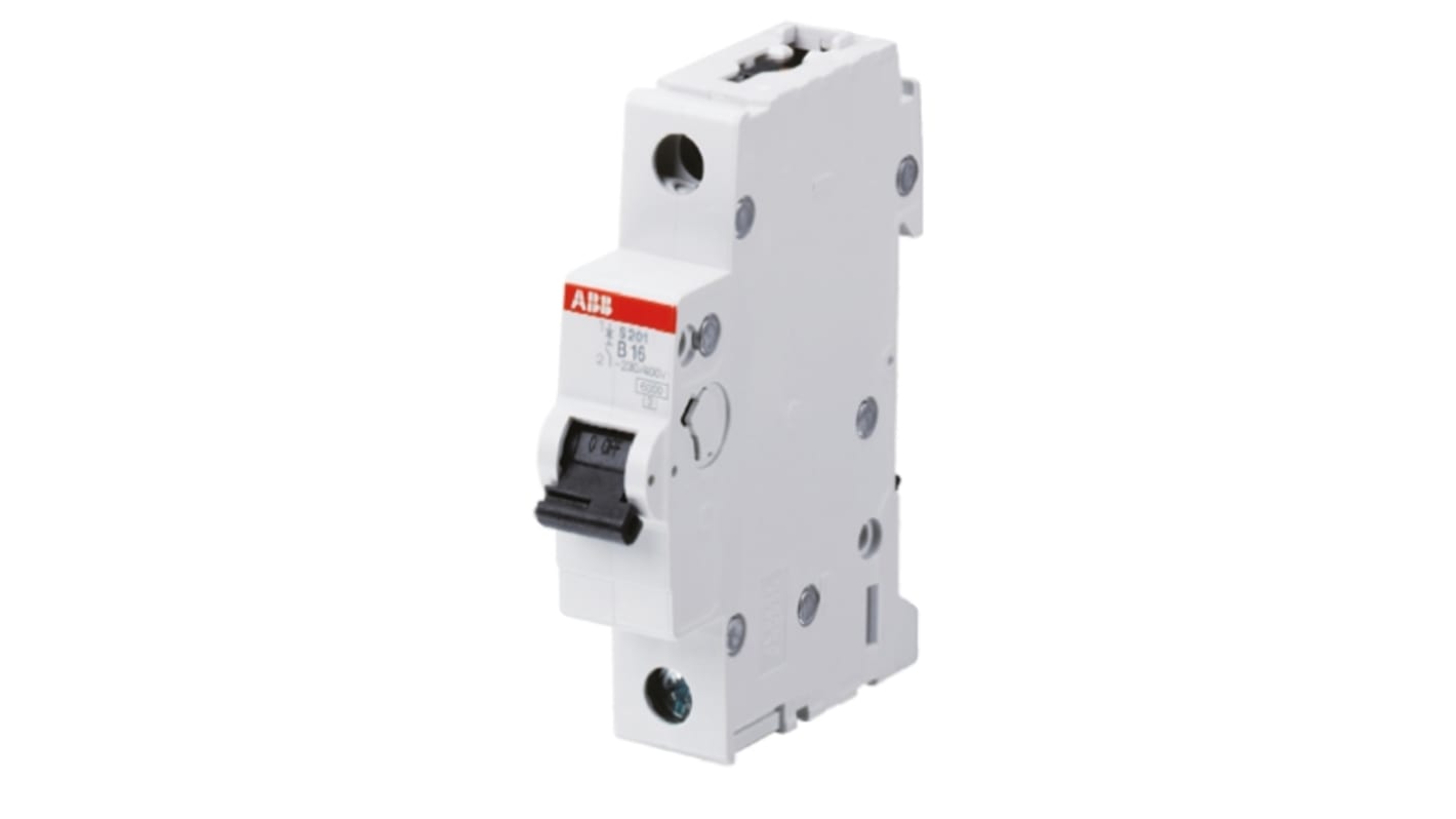 Interruttore magnetotermico ABB S201B13, 1P 13A, montaggio su guida DIN, dimensioni 88mm x 17.5mm x 76mm, grado di protezione IP20.
