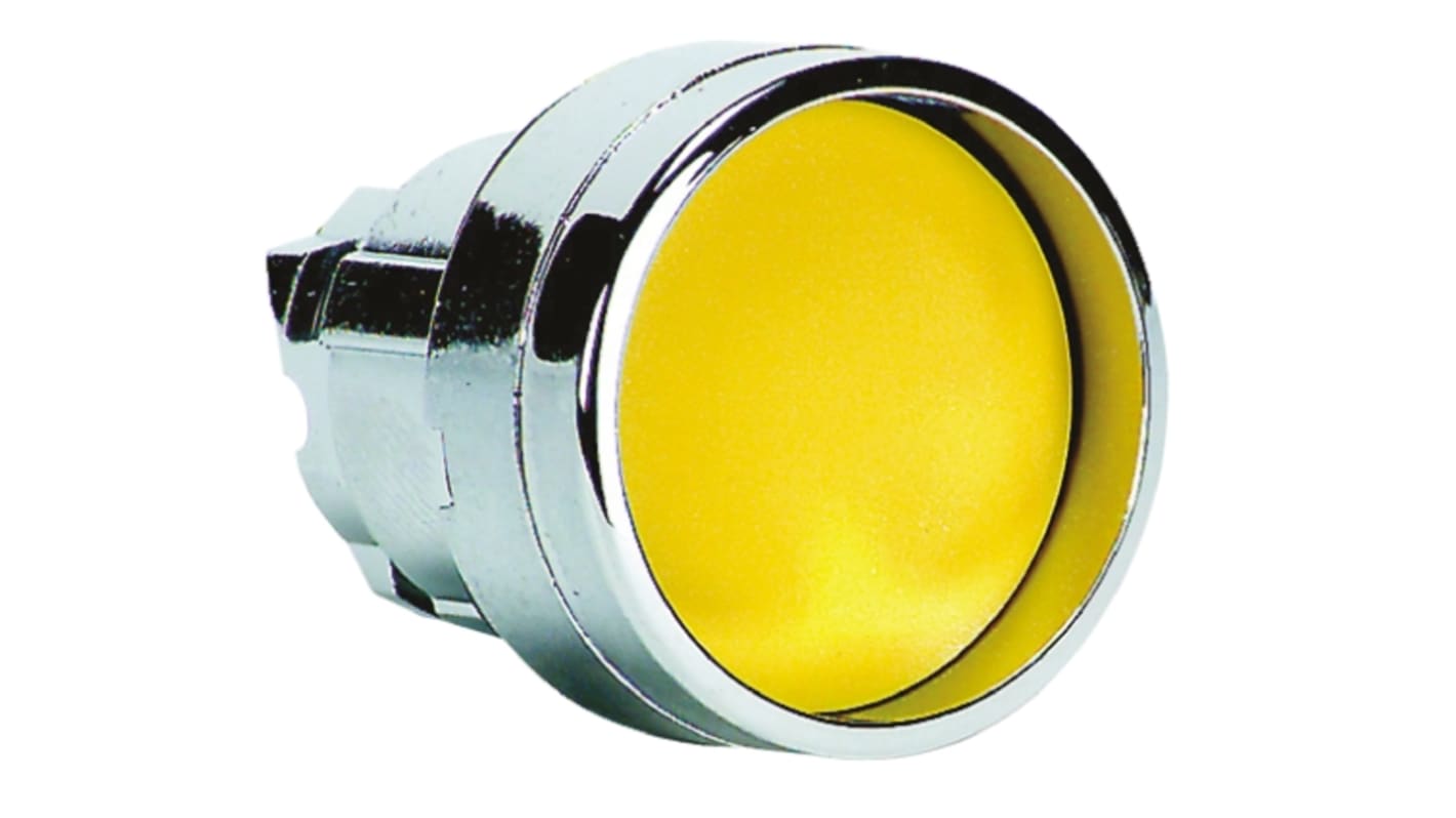 Pulsante a pressione ZB4BA56, Harmony XB4, ritorno a molla, 22mm, giallo, IP66/67/69K. Ideale per applicazioni professionali.