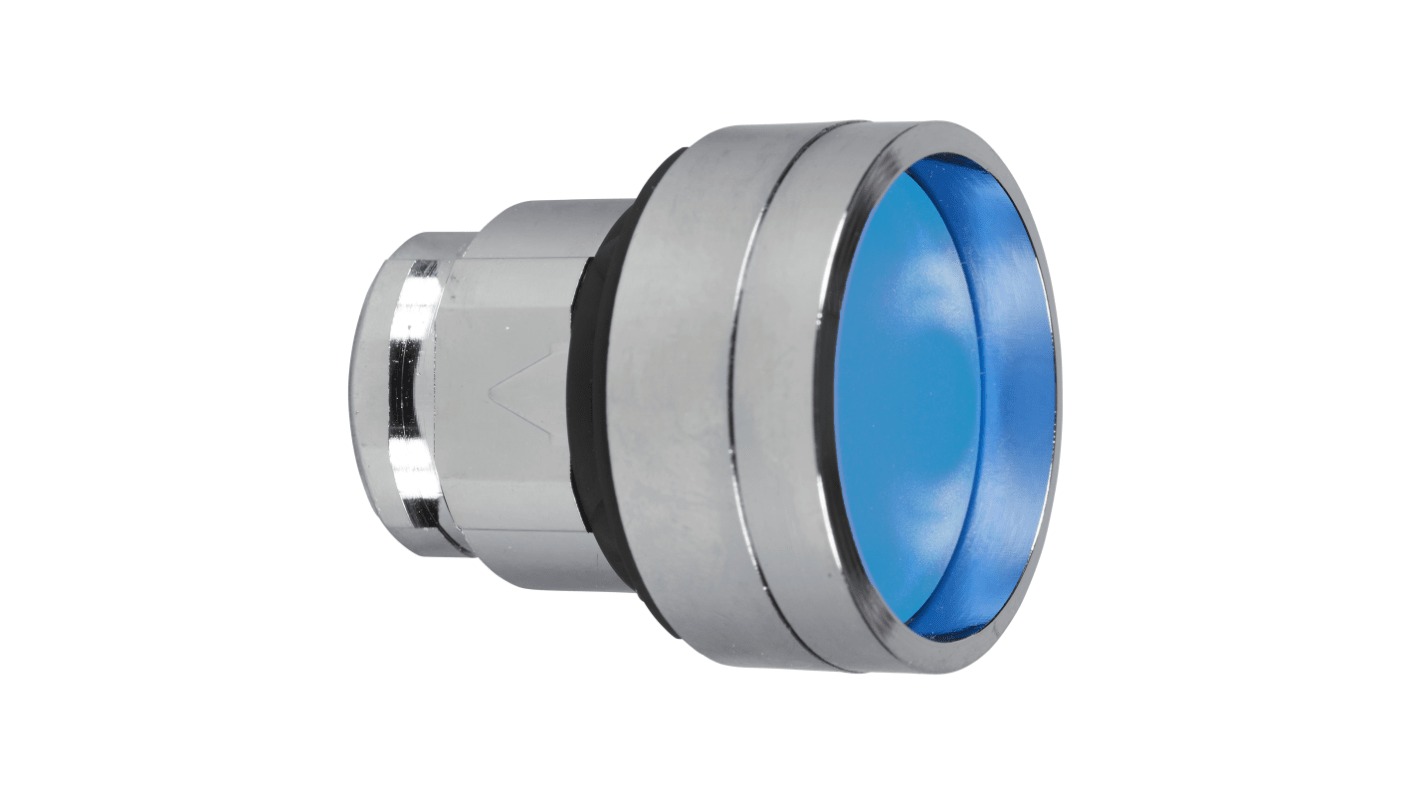 Attuatore pulsante Schneider Electric ZB4BA66, testa rotonda blu, diametro 22mm, protezione IP66/IP67/IP69K, non illuminato.