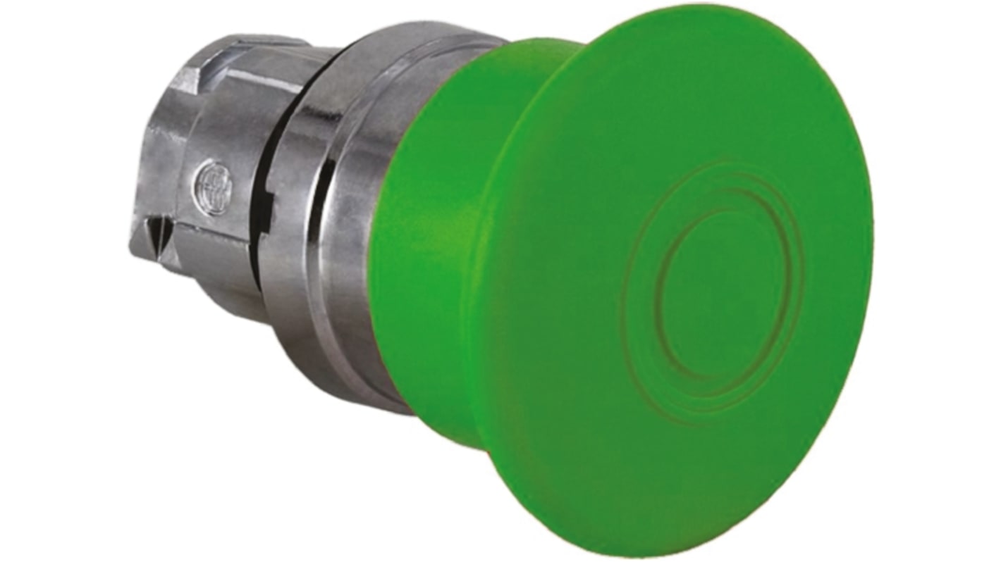 Pulsante Testa a Fungo Illuminata LED Ø40mm, ZB4BW433 Schneider Electric, Harmony XB4, verde, ritorno a molla. Ideale per applicazioni industriali.
