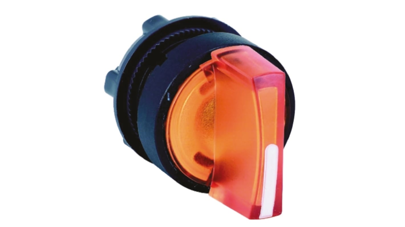 Selettore Harmony XB5 di Schneider Electric, 3 posizioni, colore arancione, diametro foro 22 mm, grado di protezione IP65.