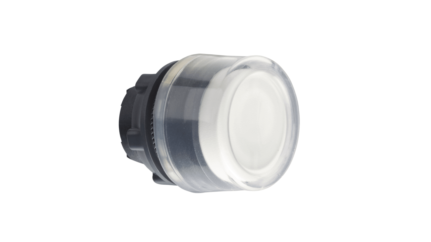 Attuatore pulsante Schneider Electric ZB5AP18, rotondo, diametro 22mm, bianco, protezione IP66/IP67, temperatura -40/+70°C.