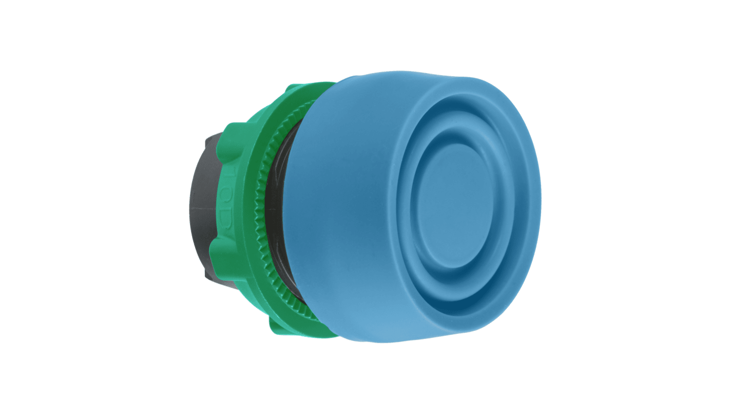 Attuatore pulsante Schneider Electric ZB5AP6S, rotondo, blu, diametro foro 22mm, protezione IP66/IP67/IP69K, temperatura operativa -40/+70°C.