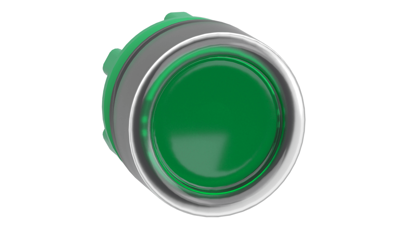Attuatore pulsante Schneider Electric ZB5AW533, rotondo, verde, illuminato, IP66/IP67, diametro foro 22 mm.