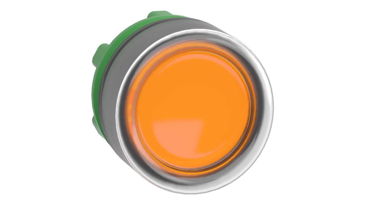 Attuatore pulsante Schneider Electric Harmony XB5, ritorno a molla, testa illuminata, diametro 22 mm, colore arancione, IP66/IP67.