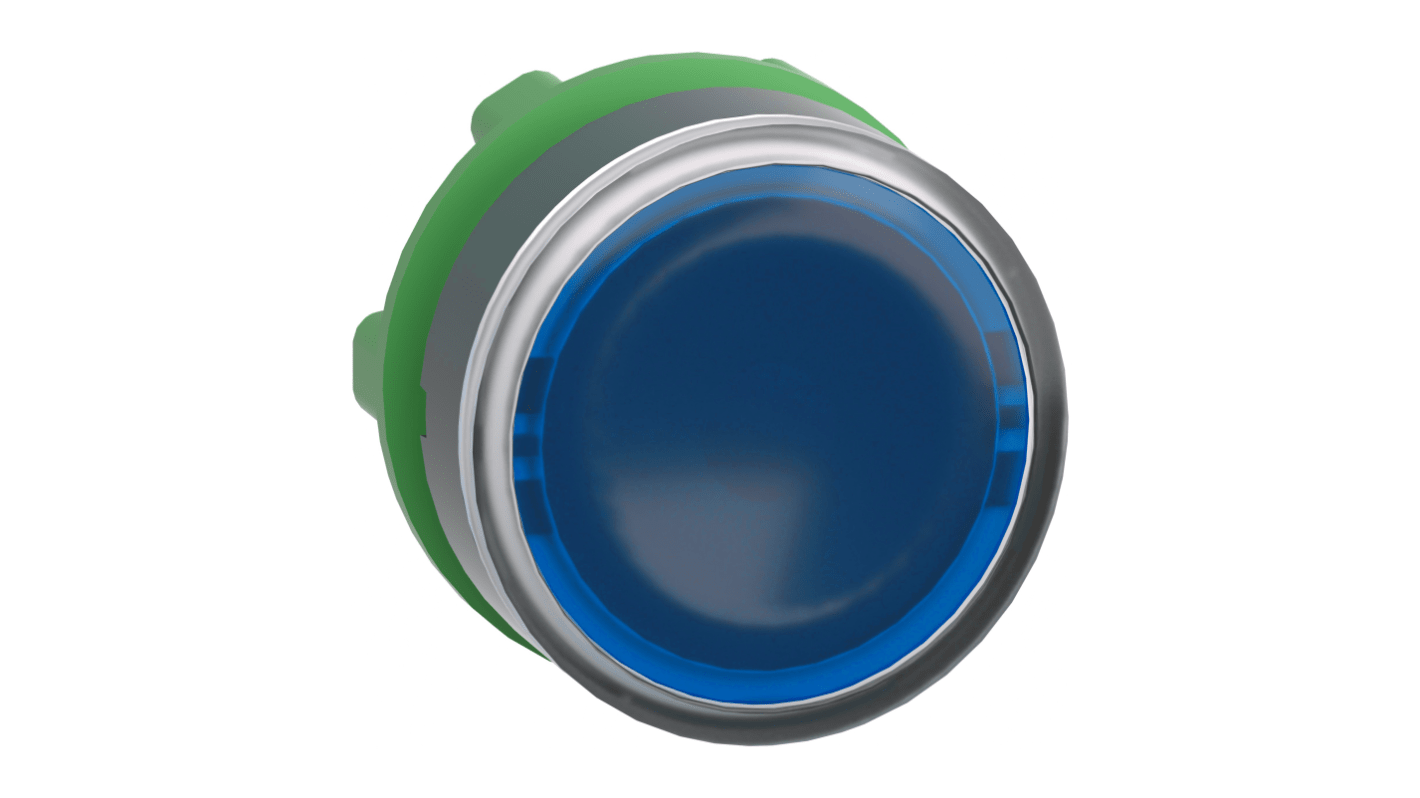 Attuatore pulsante Schneider Electric ZB5AA68, rotondo, blu, diametro 22mm, illuminato, protezione IP66/IP67/IP69K.