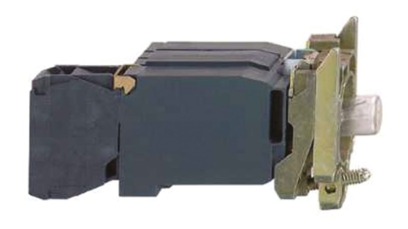 Blocco contatti e segnalazione Schneider Electric, 230 V c.a., 10 A, con terminali a vite e collare di fissaggio.