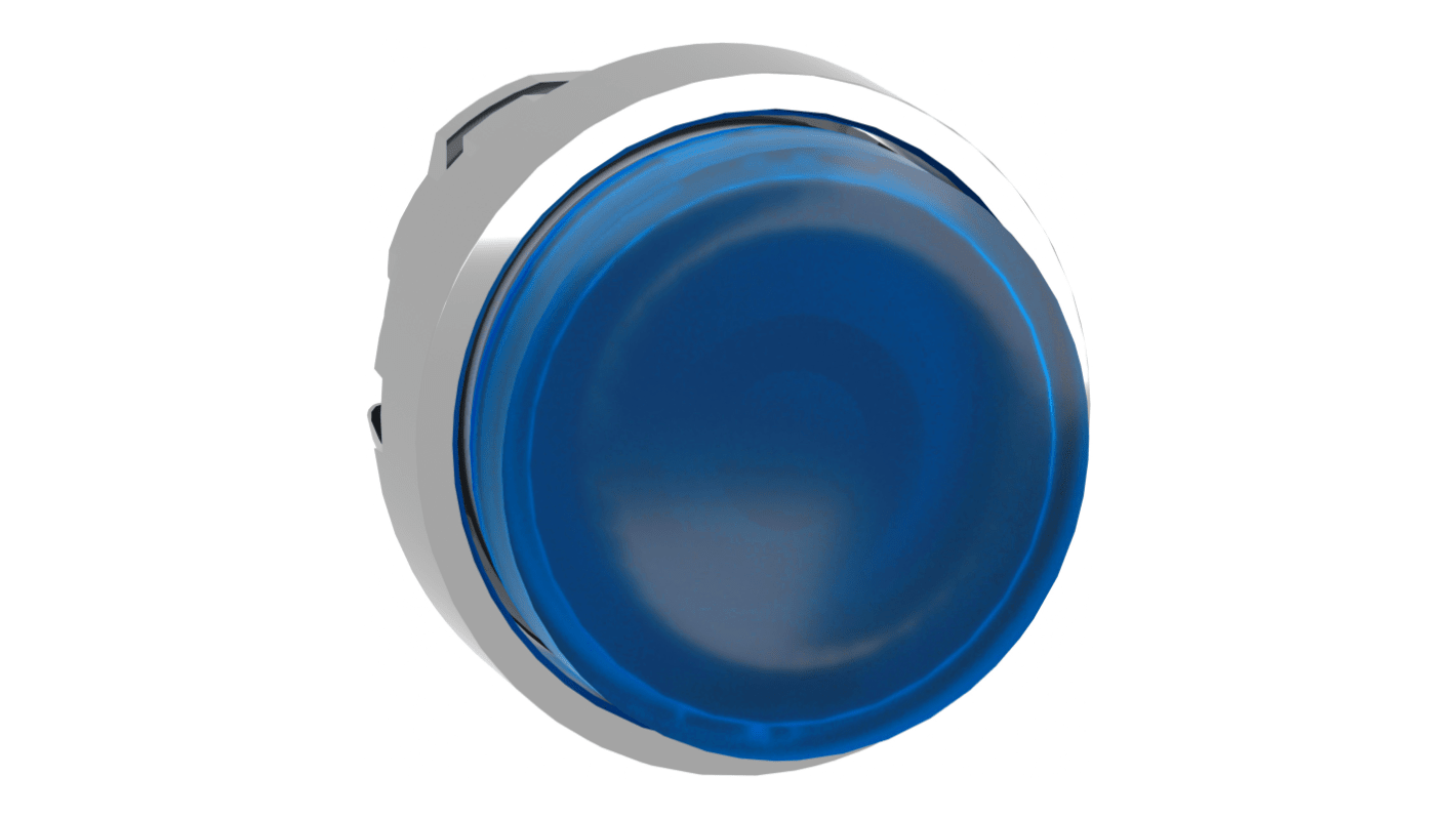 Attuatore pulsante rotondo Schneider Electric ZB4BW163, diametro 22mm, blu, illuminato, IP66/IP69K, -40 a +70°C.