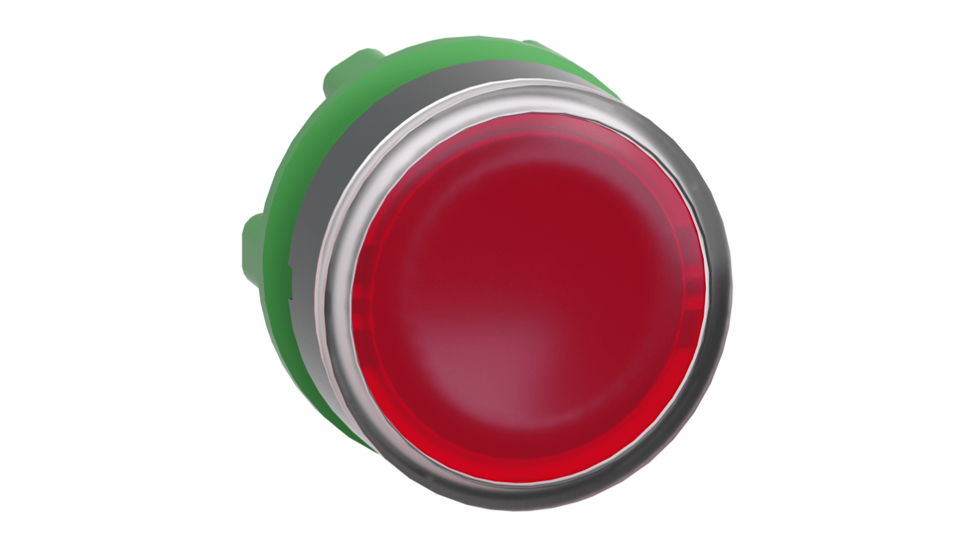 Attuatore pulsante rotondo rosso Schneider Electric ZB5AH043, serie Harmony XB5, diametro 22mm, IP66/IP67/IP69K, temperatura -40°C/+70°C.