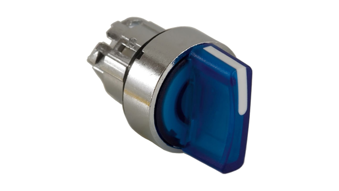 Selettore a LED Schneider Electric Harmony XB4, 2 posizioni, attuatore blu, diametro foro 22mm, protezione IP66/IP67/IP69.