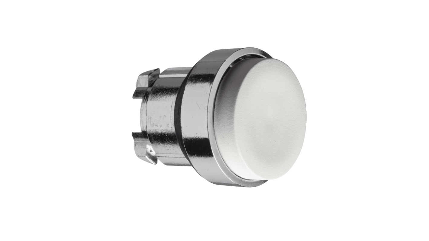 Attuatore pulsante rotondo bianco Schneider Electric ZB4BL1, ritorno a molla, diametro foro 22 mm, protezione IP66/IP67/IP69K.