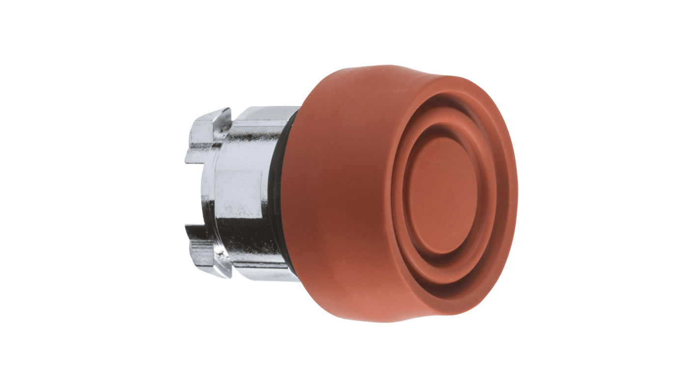 Attuatore pulsante Ritorno a molla rosso, diametro 22 mm, serie Harmony XB4 di Schneider Electric, codice ZB4BP4S.