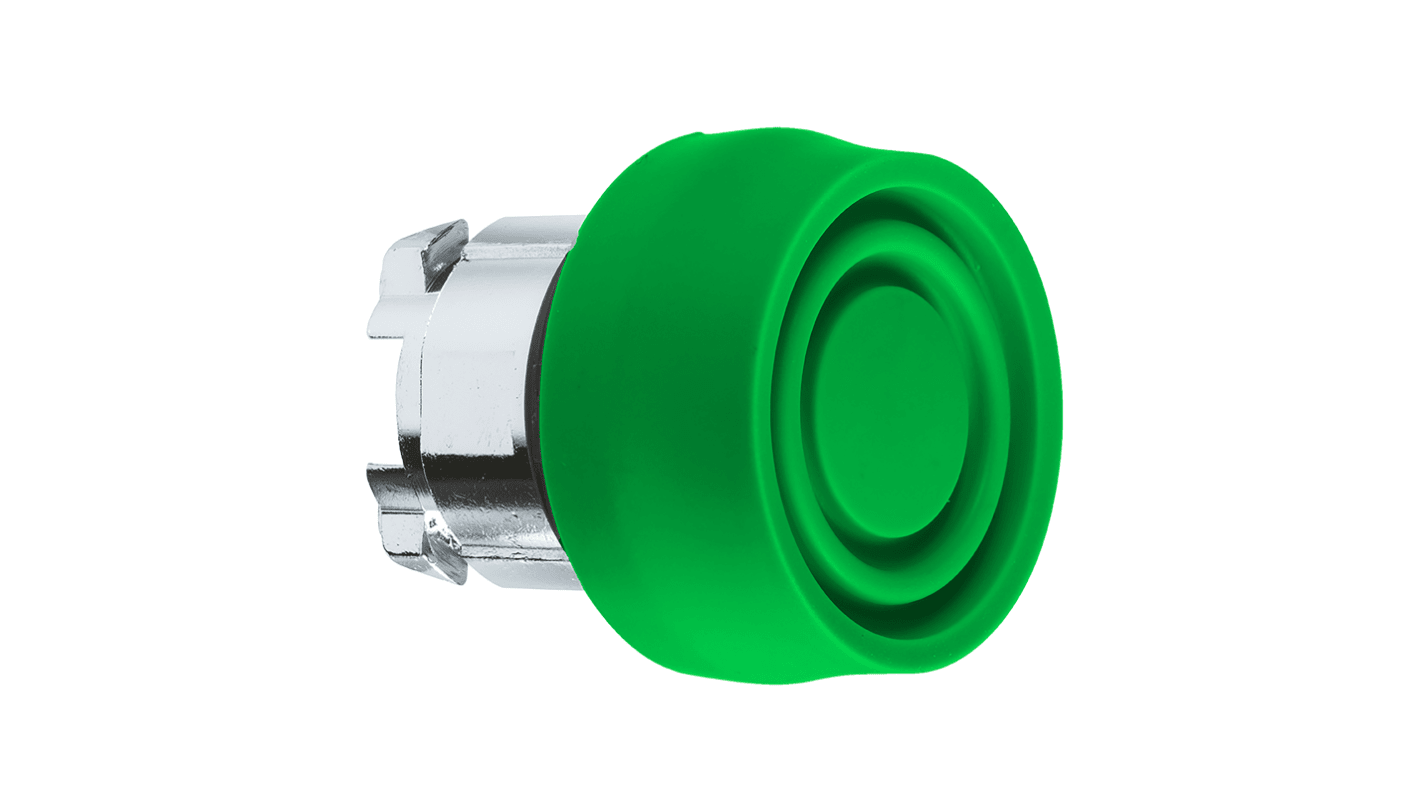 Attuatore pulsante Schneider Electric ZB4BP3S, rotondo verde, diametro 22 mm, ritorno a molla, protezione IP66/IP67/IP69K.