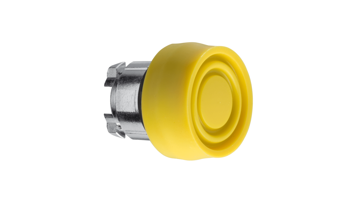Attuatore pulsante Schneider Electric ZB4BP5S, ritorno a molla, testa rotonda gialla, diametro foro 22 mm, protezione IP66/IP67/IP69K.
