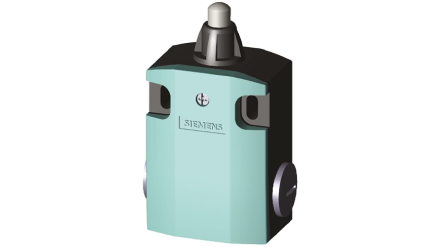 Interruttore di fine corsa Siemens 3SE5122-0CC02, stantuffo DPST, protezione IP66/IP67, dimensioni 85.7 mm x 37.8 mm x 56 mm.