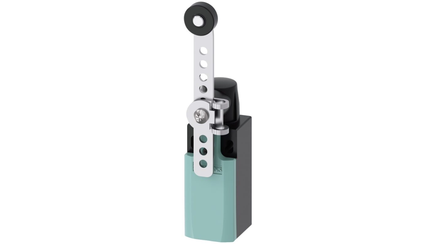 Siemens interruttore di fine corsa con leva a rullo, configurazione DPST, protezione IP65, dimensioni 75.7 x 31 x 33 mm.