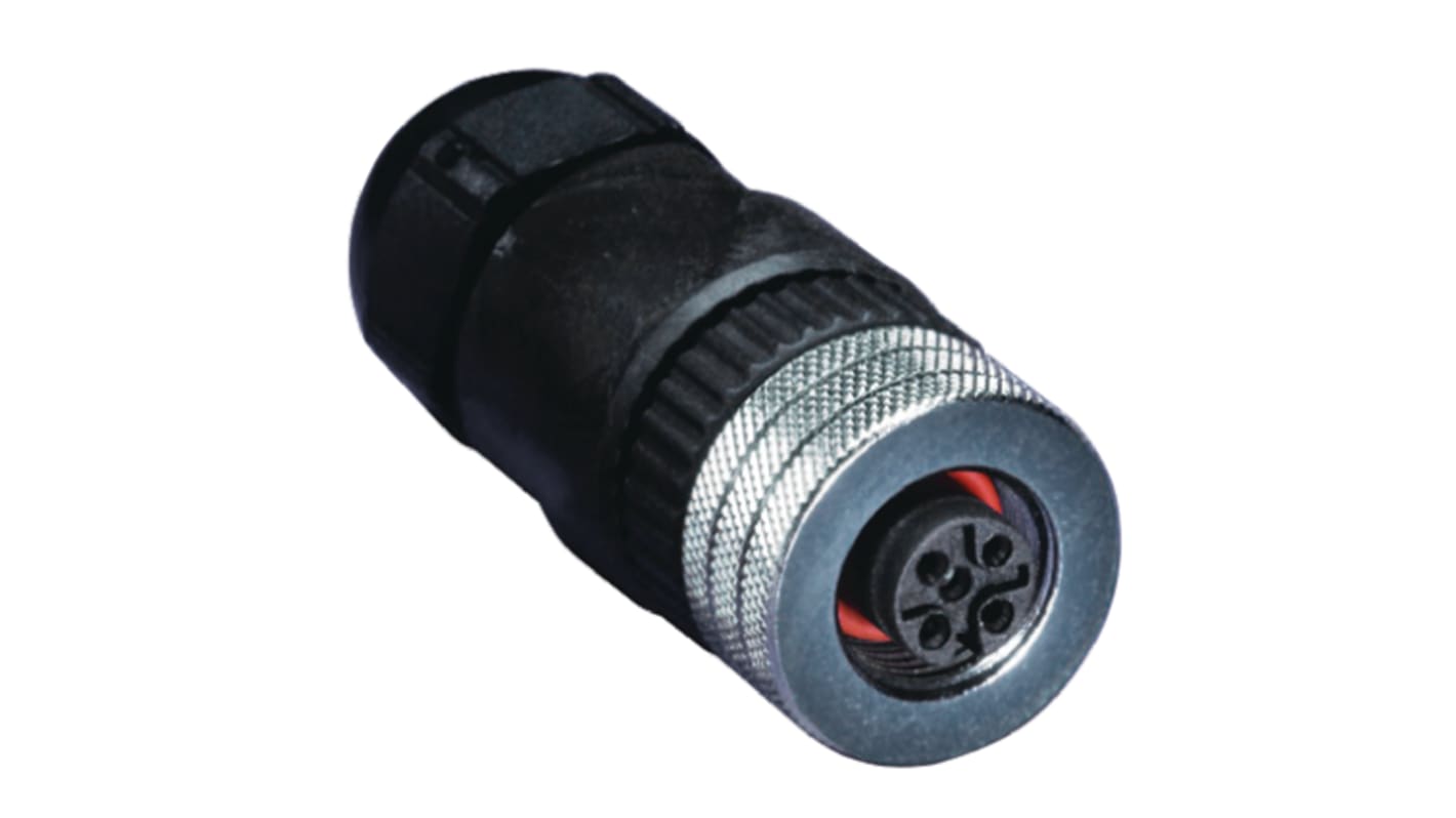 Connettore femmina M12 Brad® Micro-Change® 5 poli, codice 1200710044. Contatti in rame placcato oro, IP67, antivibrazione.
