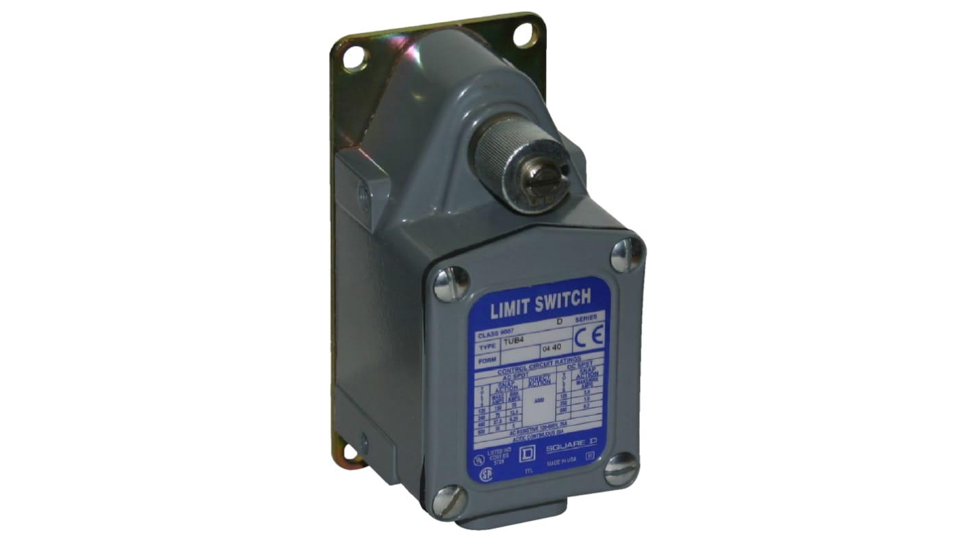 Interruttore di fine corsa Telemecanique Sensors 9007TUB3M11, configurazione NO/NC, grado di protezione IP65/IP67, dimensioni 118.36mm x 57.15mm x 61.98mm.