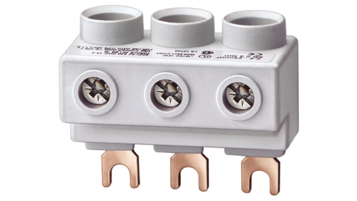 Barra di distribuzione trifase Siemens 3RV1925-5AB con morsetti a gabbia SIRIUS. Resistente, veloce da montare e ideale per sistemi industriali.