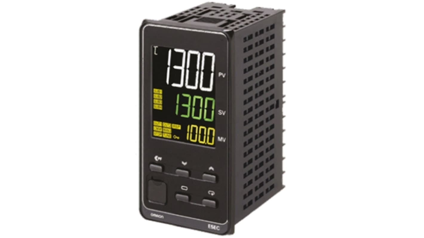 Omron E5EC-QX4D5M-011, termoregolatore PID a stato solido, 48 x 96 mm, montaggio a pannello, uscita SSR, display LCD 18 mm.