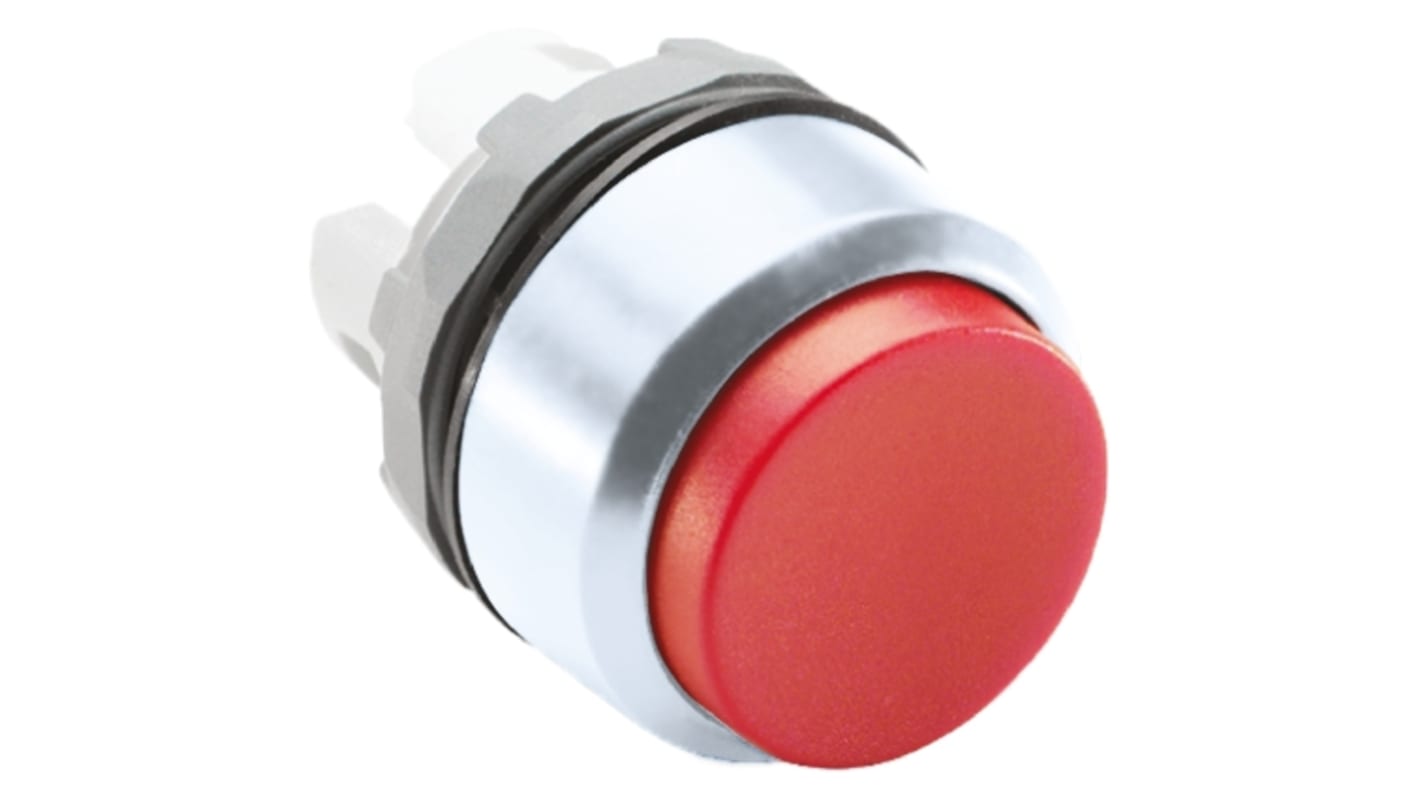 ABB attuatore pulsante instabile rotondo, diametro foro 22 mm, colore rosso, protezione IP66, per applicazioni industriali.
