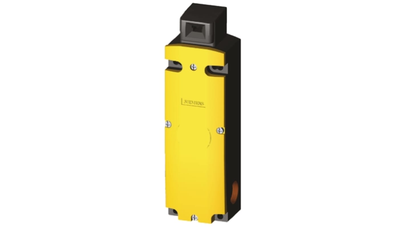 Interruttore di interblocco a solenoide Siemens 3SE5322-0SD23, 230V, IP66/IP67, 2 NC e 1 NA, dimensioni 54x43.8x184.1 mm.