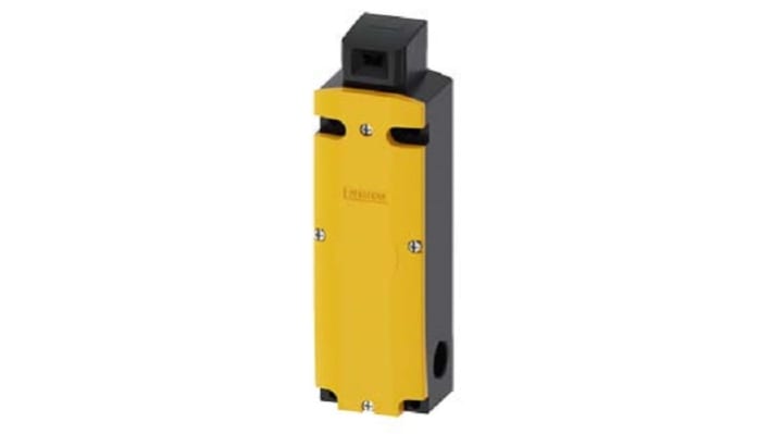 Interruttore di interblocco a solenoide Siemens 3SE5322-0SB21, 24V cc, contatti 2NC, protezione IP66/IP67, dimensioni 184.1 x 43.8 x 54 mm.