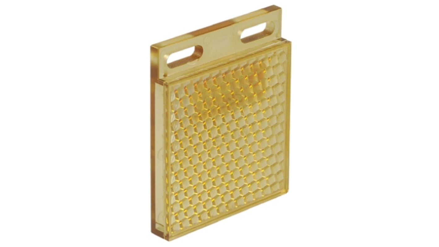 Riflettore Baumer FTDR 051E051 per sensori Smart Reflect, design igienico, forma rettangolare, accessori di montaggio inclusi.