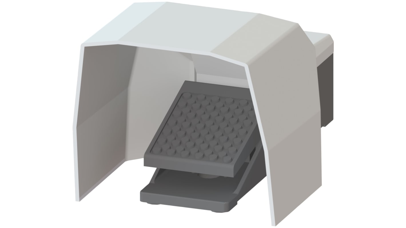Interruttore a pedale Siemens 3SE2912-2AA20, SPDT, momentaneo, IP65, alluminio, dimensioni 220 x 156 x 138 mm.