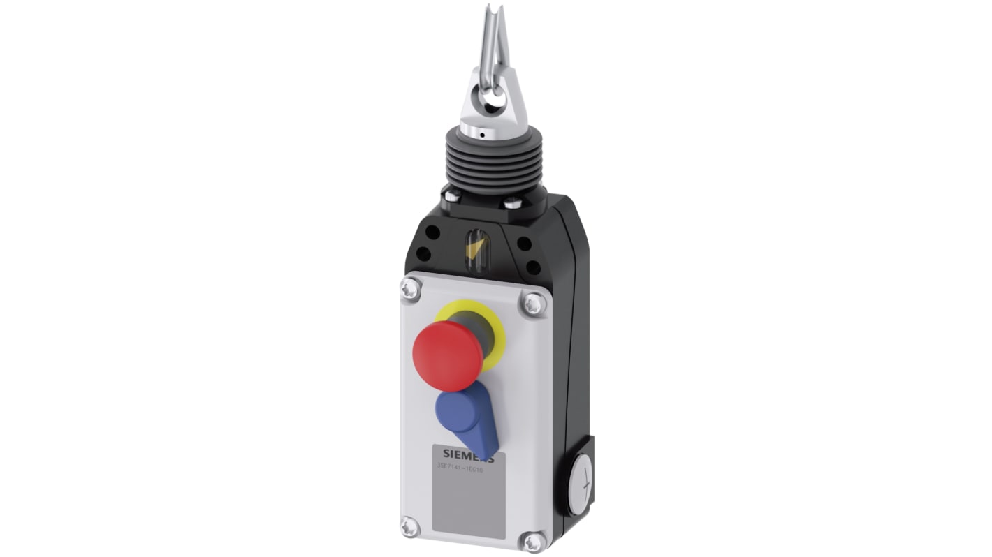 Interruttore a fune Siemens 3SE7141-1EG10, montaggio Diritto, grado di protezione IP67, dimensioni 209 x 67 x 53 mm.