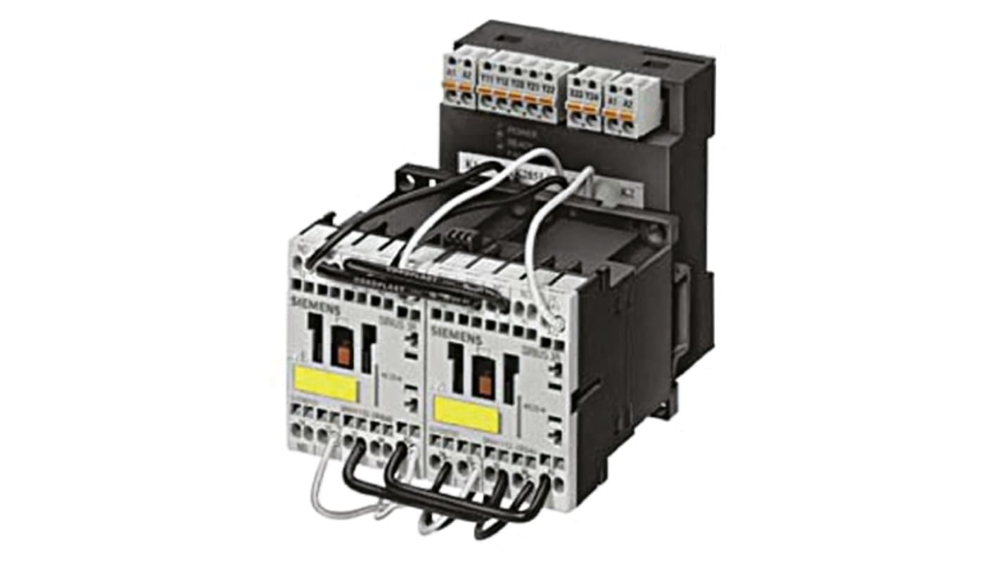 Contattore Siemens 3TK2850-1AJ20, serie 3TK28, 3 NA, 10 A, bobina 115 V c.a., montaggio a vite, dimensioni 90x132x108 mm.