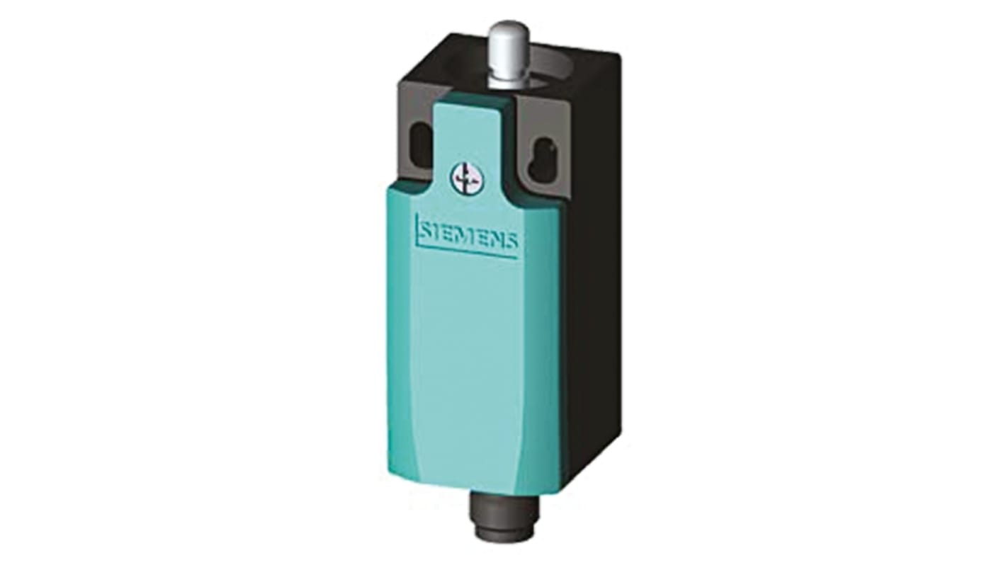 Interruttore di fine corsa Siemens 3SE5234-0HC05-1AC4, stantuffo rotondo NO/NC, dimensioni 31mm x 33mm x 68mm, grado di protezione IP65.