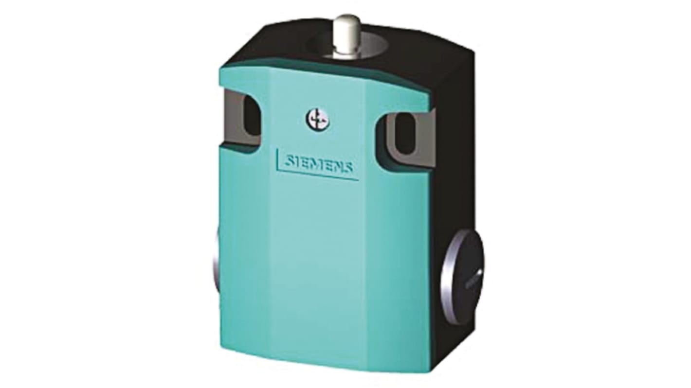 Siemens interruttore di fine corsa 3SE5122-0MA00, stantuffo rotondo, 2NC/1NA, IP66/IP67, dimensioni 56mm x 37.8mm x 78mm.