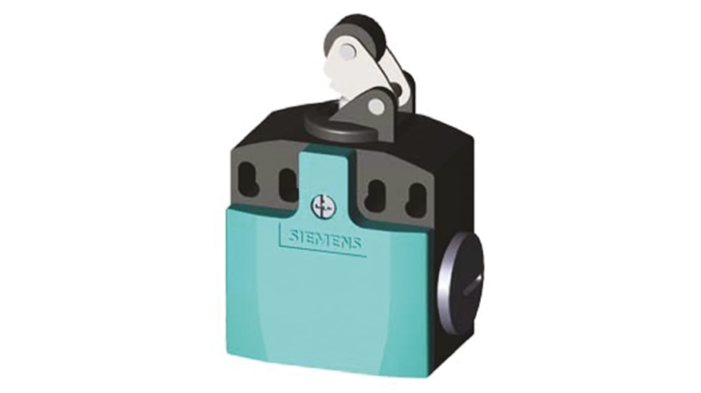 Siemens interruttore di fine corsa 3SE5242-0HE10, leva a rullo NO/NC, dimensioni 50x33x53mm, grado di protezione IP65.