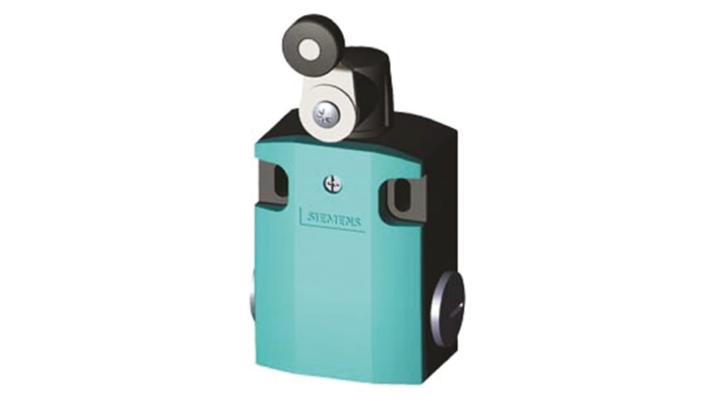 Siemens interruttore di fine corsa 3SE5122-0CH01 con leva a rullo, configurazione NO/NC, dimensioni 56mm x 37.8mm x 78mm, grado di protezione IP66/IP67.